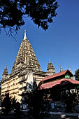 Old Bagan Myanmar. Mahabodhi Paya. East face of Mahabodhi with timber entry pavilion. 